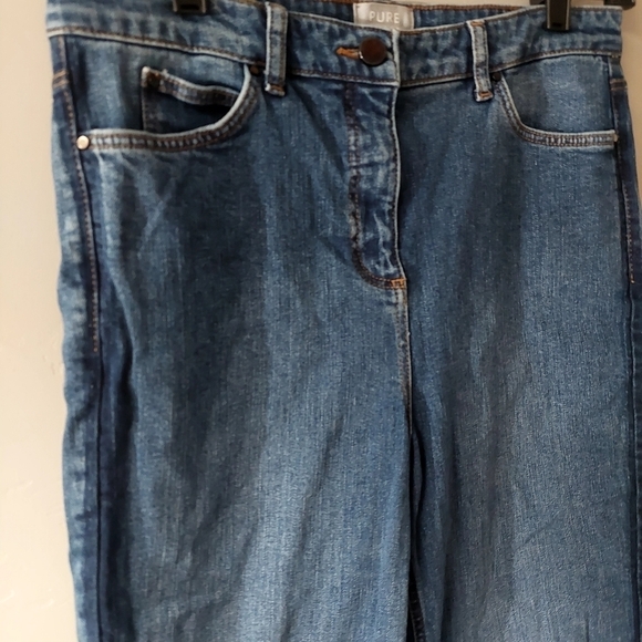 PURE Denim Montepellier Blue Jeans Women Size 6 Contrast Side Stripe Boyfriend - Picture 7 of 8